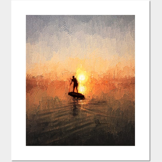 Paddleboarding sunrise Wall Art by comecuba67